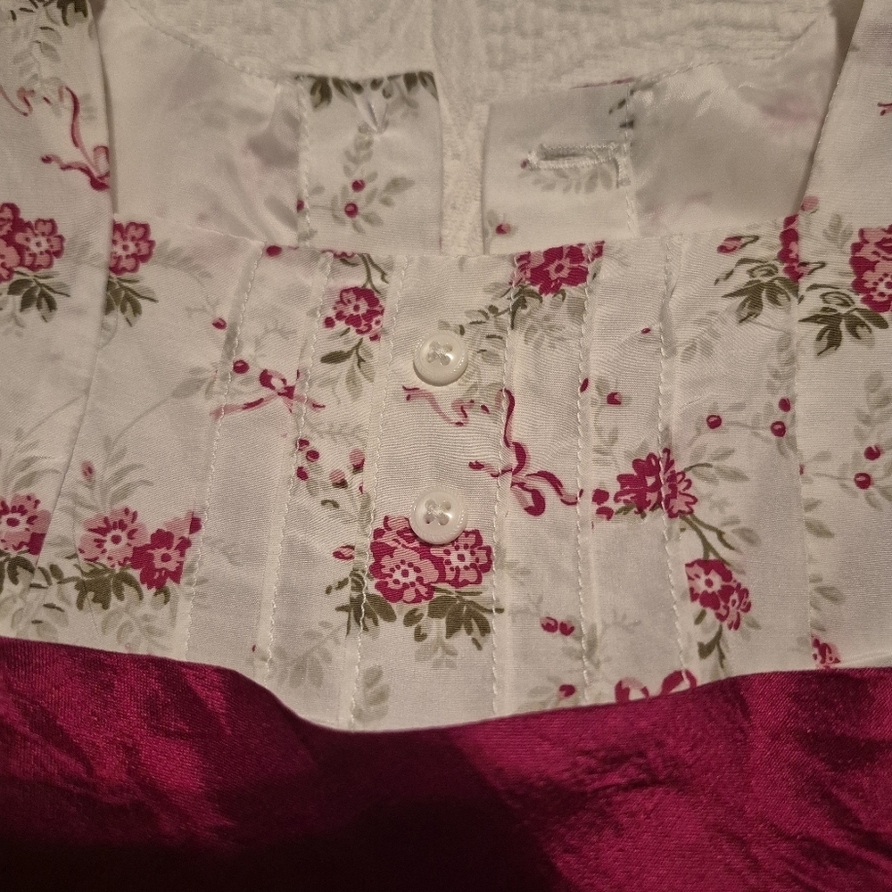 Janie and Jack 12-18 months Pintuck Floral Dress Pink White Precious Flowers - Picture 3 of 7